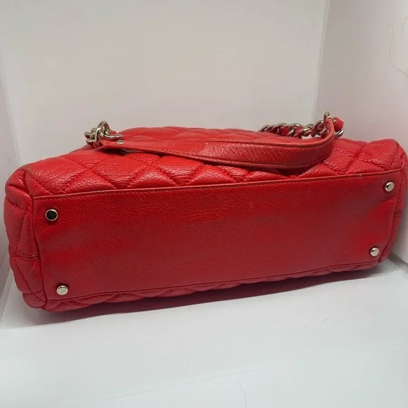 Kate Spade  Gold Coast Georgina  Marachino Red Quilted Leather Satchel Handbag - Picture 4 of 16